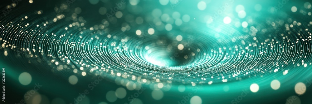 Aufkleber glowing particles swirl in enchanting patterns of teal and green, creating a mesmerizing visual effe