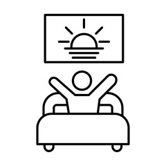 Wake up in the morning icon Vector logo set flat