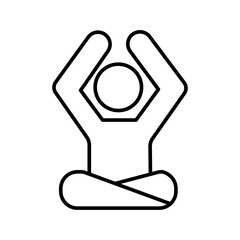 Yoga pose icon Vector logo set flat