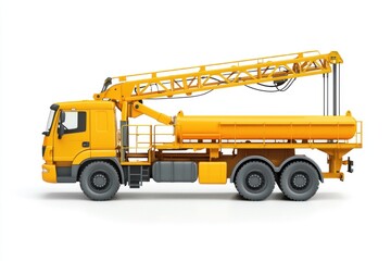 Industrial concrete mixer truck photo realistic blank mockup with copy space and logotype space for construction site isolated on white. Heavy-duty Construction Vehicle Cement Mixer Truck.