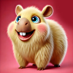 Cream-colored adorable capybara