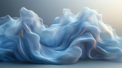 Fototapeta premium A clean wave of overlapping layers in transparent blue and aqua tones.