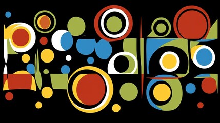 Obraz premium Abstract Colorful Circles Geometric Design Artwork