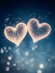 Obraz premium two hearts in the sky