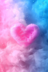 C&oelig;urs color&eacute;s avec motifs floraux et g&eacute;om&eacute;triques artistiques sur fond pastel