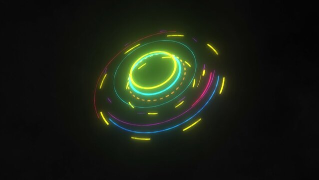 Colorful HUD Lines Logo & Text Reveal