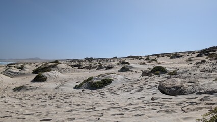 Golden Sand Dunes and Atlantic Ocean near Cabo Santa Maria, Boa Vista, Cape Verde