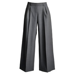 Elegant Womens Gray Pleated WideLeg Trousers Fashion Apparel