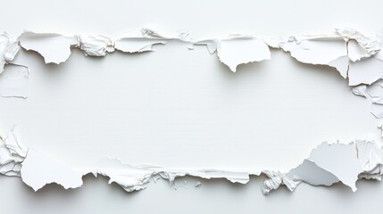 Obraz premium Torn paper frame, white background, blank space, design element, website template