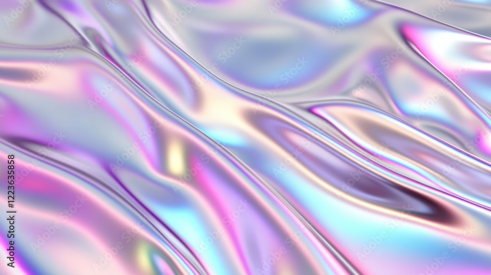 Poster abstract iridescent surface with colorful light reflections for digital background