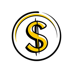 Fototapeta premium Dollar sign symbol representing money, finance and commerce. Suitable for use in banking, economics and business related projects or industries.