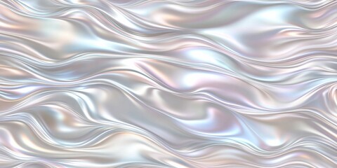 Iridescent abstract satin waves background with glossy texture and pastel colors