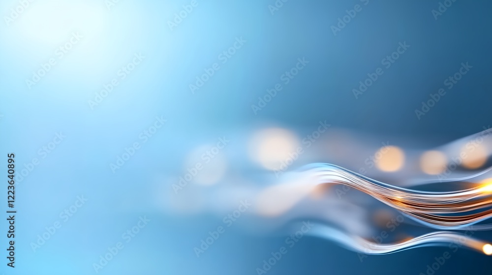 Canvas Prints blue background with a wave of light