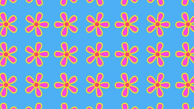 Looping Colorful Animated Flowers Background