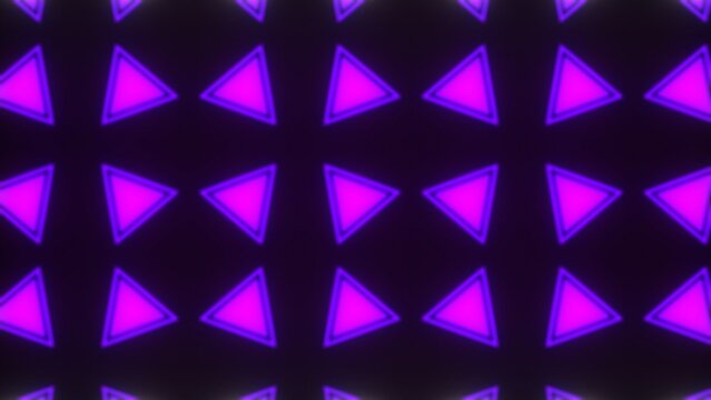 Looping Rotating Neon Triangles Background