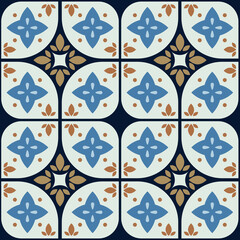Geometric seamless pattern, abstract oriental style vector. Geometry tiles design. Moroccan, Spanish and Portuguese azulejos ceramic design.