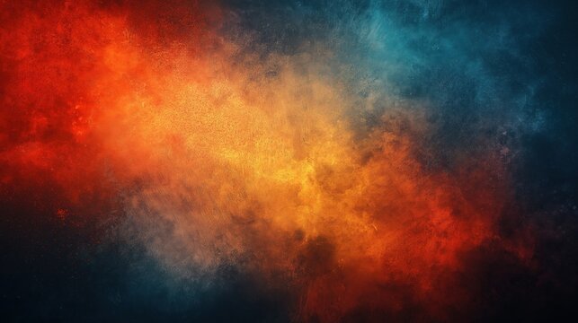 Fiery abstract cosmic texture with deep blue and orange gradient explosion