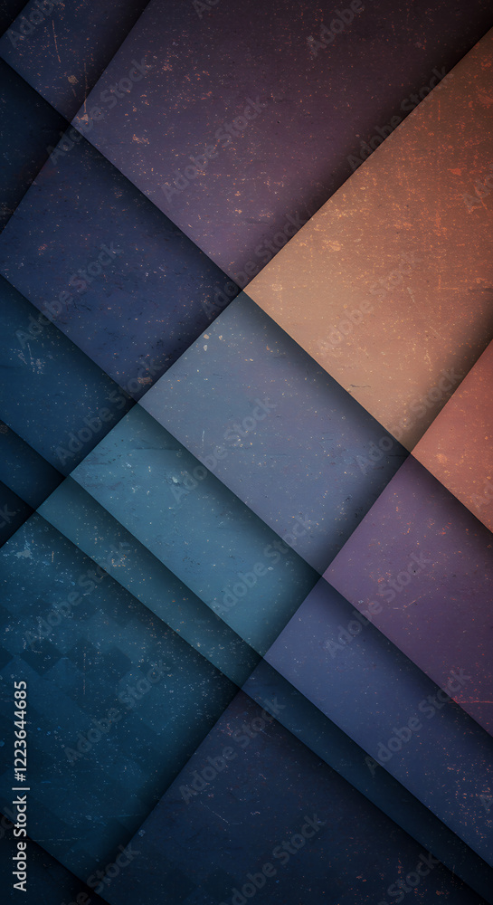 Poster Abstract Geometric Background with Textured Layers and Color Gradient
