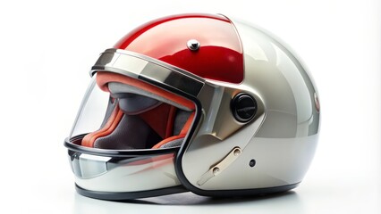 Fototapeta premium Red and Silver Motorcycle Helmet