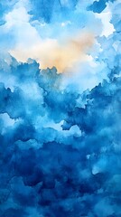 Fototapeta premium A faint watercolor wash in light blue, with soft, irregular edges.