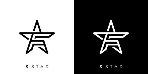 Star letter f logo design vector