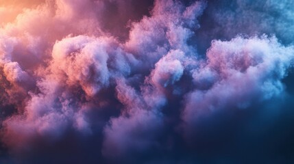 Fototapeta premium Abstract background of colorful fluffy clouds at sunset in vibrant sky scene