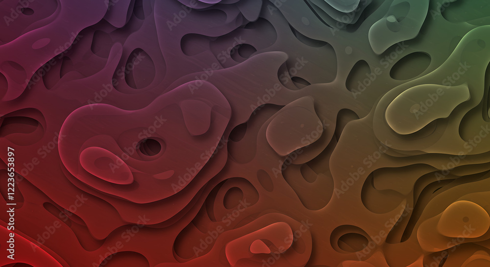 Poster Abstract 3D Papercut Background with Gradient Color Texture