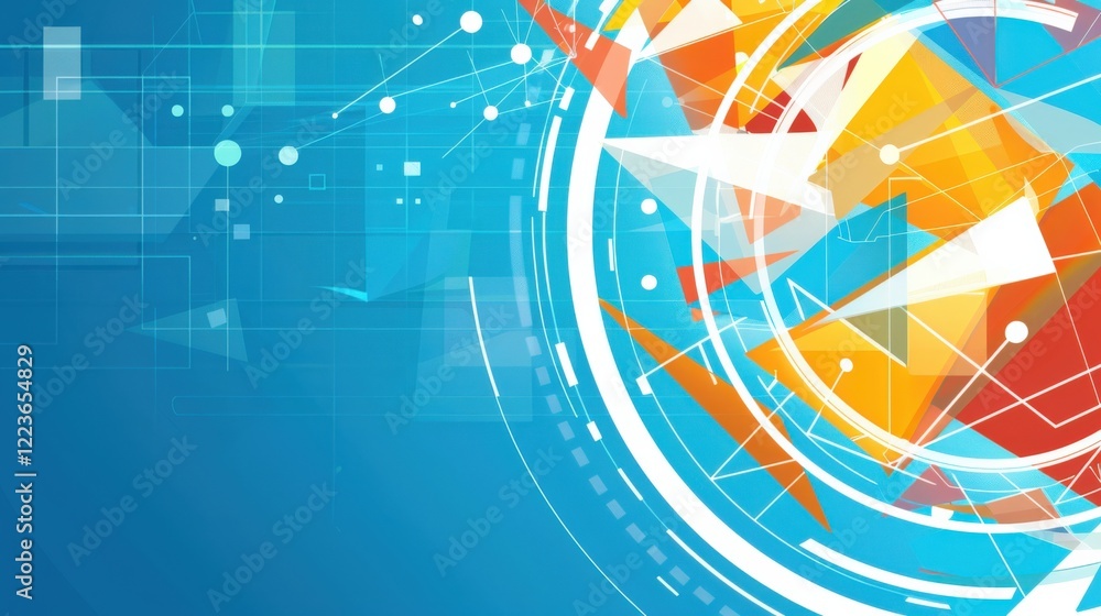 Poster dynamic geometric patterns digital art studio abstract graphics virtual environment wide angle creat