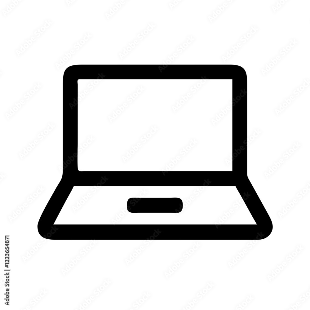 Poster simple line drawing of laptop computer.laptop vector icon for websites and applications