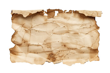 Fototapeta premium A piece of aged parchment lies exposed, displaying intricate creases and a warm, toasted color that evokes the charm of ancient manuscripts, inviting curiosity