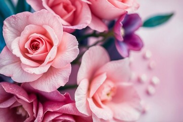 Fototapeta premium Pink and purple flowers background 