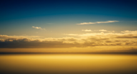 Golden Hour Sunset Over Cloudscape, Aerial View