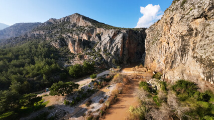 Kapuz Canyon Antalya, the river flowing through the valley