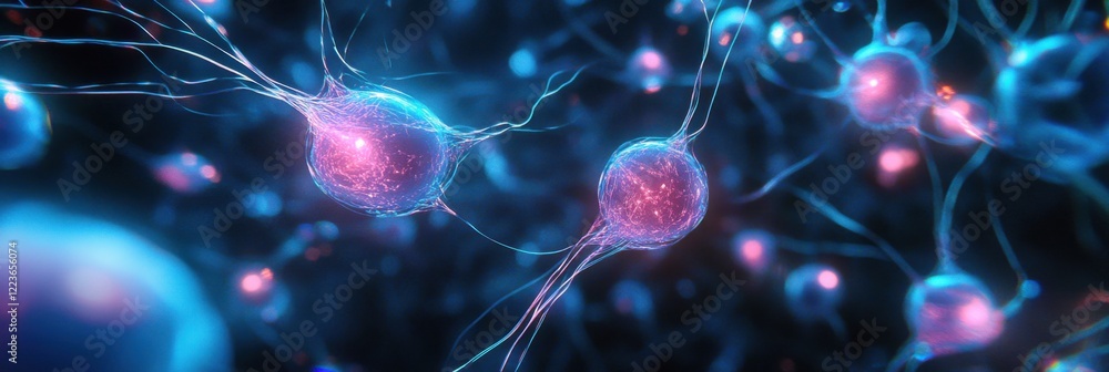 Aufkleber glowing neural connections in a digital network visualization concept