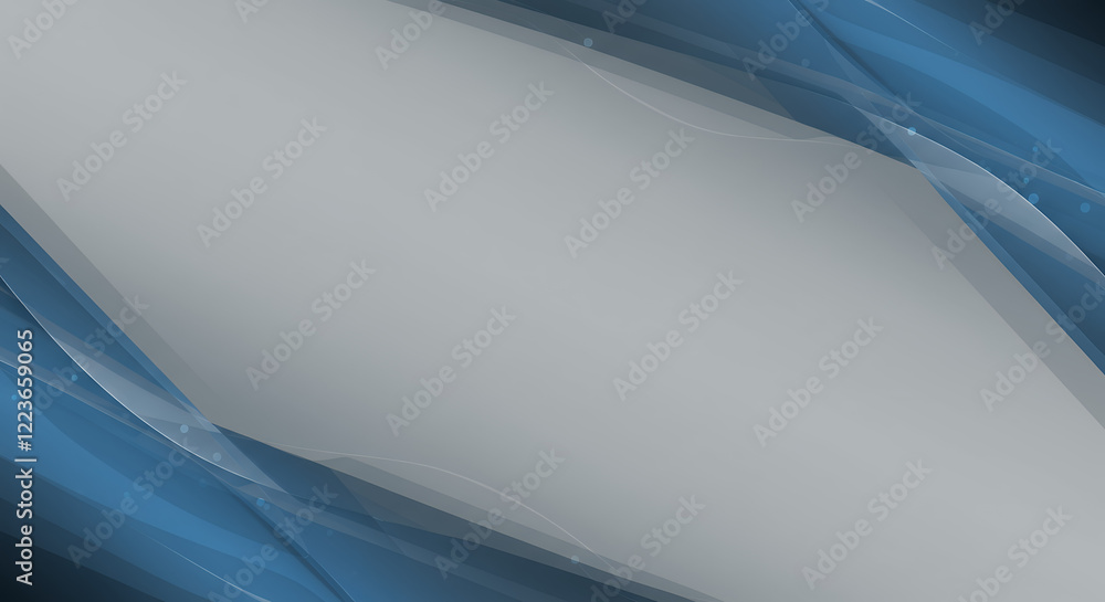 Poster abstract blue and gray background with dynamic lines and curves