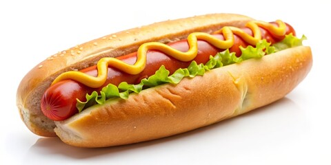 Hot Dog with Mustard and Lettuce
