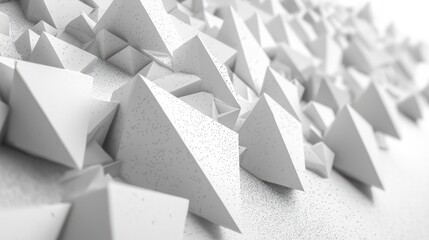 Triangular white elements on an abstract background, ideal for futuristic or tech-driven designs.