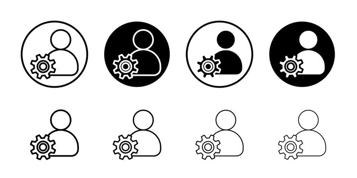 Account settings icon flat and simple set design