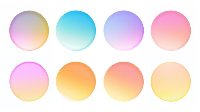 Transparent colorful gradient circles blending warm and cool tones for dynamic designs