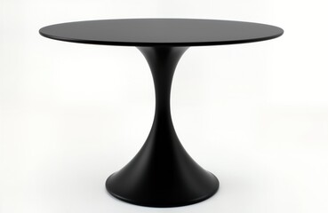 Stylish round coffee table with modern design. Empty table. Modern style furniture. Black color. Contemporary design. Simple shape. Round top. Perfect for cafes and interiors.