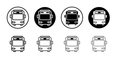 Bus icon flat and simple set design
