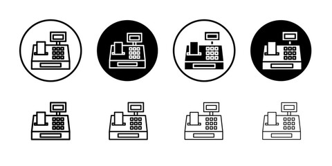 Cash register icon flat and simple set design