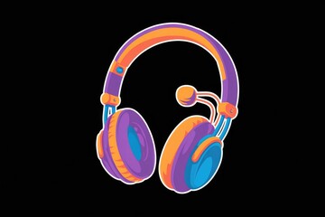 headphones on black background