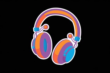 headphones on black background