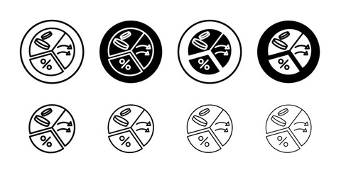 Dividend icon flat and simple set design