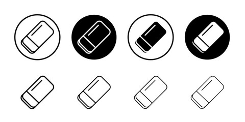 Eraser icon flat and simple set design