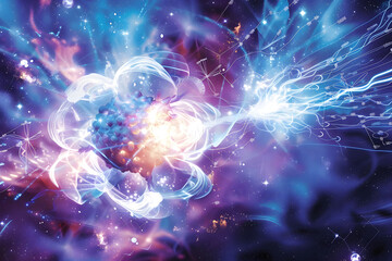 Vivid Illustration of Nuclear Fusion: The Cosmic Dance of Atoms