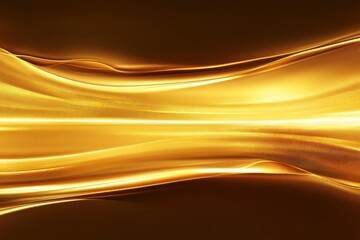 Fototapeta premium Golden abstract waves, dark background, digital art, website banner