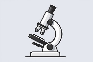A simple illustration of a white microscope.