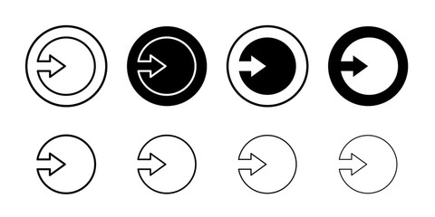 Login icon flat and simple set design
